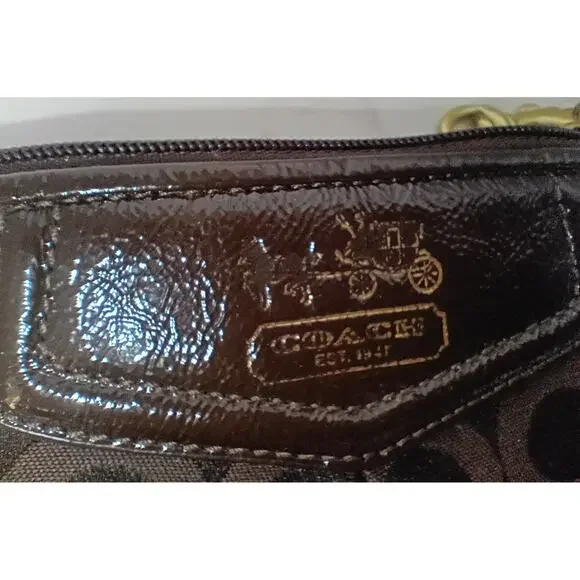 COACH Vintage Madison Op Art Brown Signature Wristlet - EUC - Picture 4 of 5